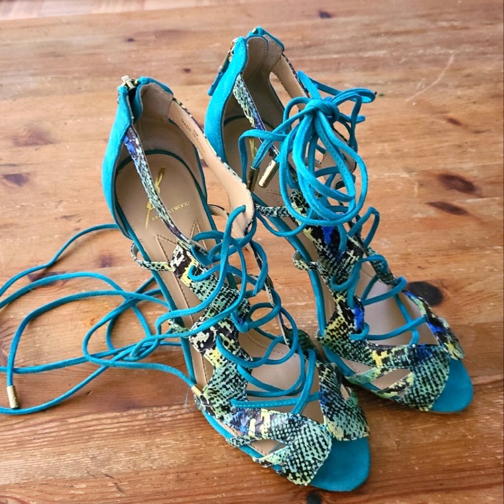 B Brian Atwood TYRA Snakeskin Heels